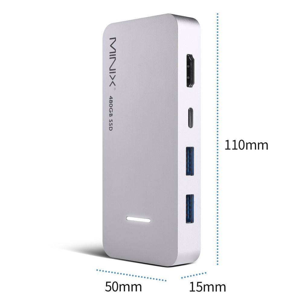 MINIX NEO STORAGE PLUS SG4 - USB-C Multiport Adapter with 480GB SSD