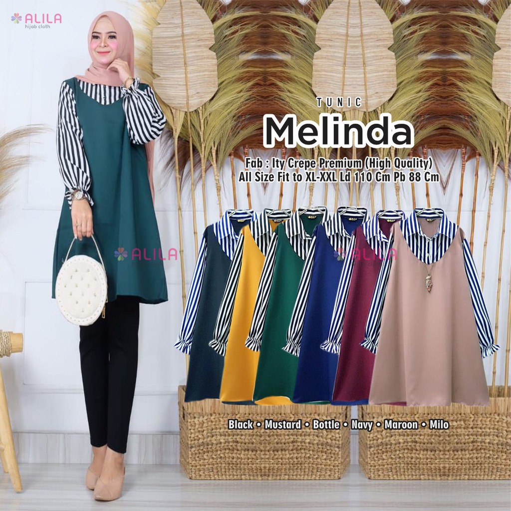 melinda blouse ori alila ld 110 cm atasan muslim wanita
