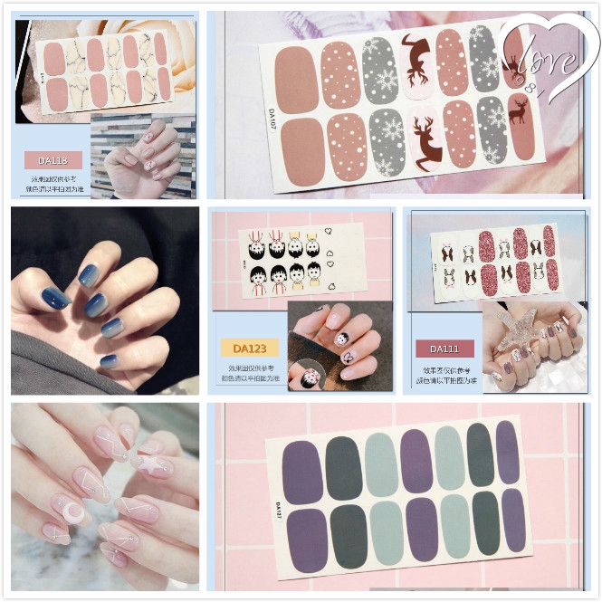 DA101-149 14Pcs / Set Stiker Kuku untuk Nail Art Nail sticker,Stiker Tahan air Kuku palsu,kuku