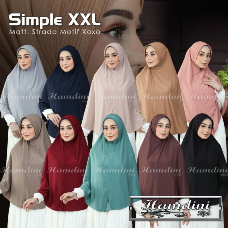 Jilbab Hijab Kerudung Bergo Instan Khimar Jumbo XXL Strada Original Hamdini