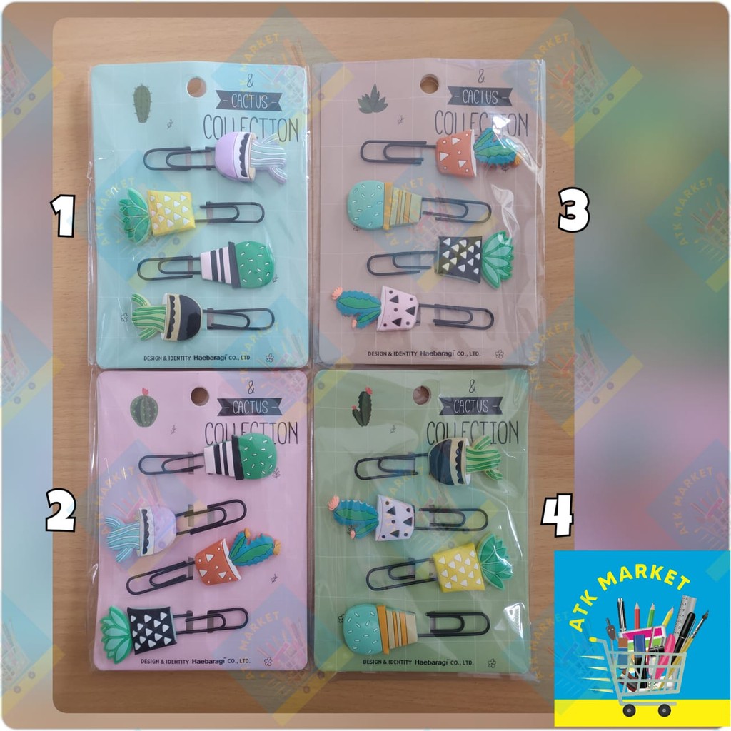

Clip Paper / Clip Bookmark / Clip Jepit Pembatas Buku dan kertas Cactus EX-18986
