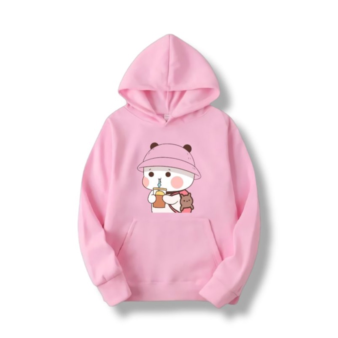 HOODIE HUDY HUDI JAKET SWEATER SWITER ANAK CEWEK ANIMASI KARTUN PANDA BOBA LUCU USIA UMUR 2-12 TAHUN