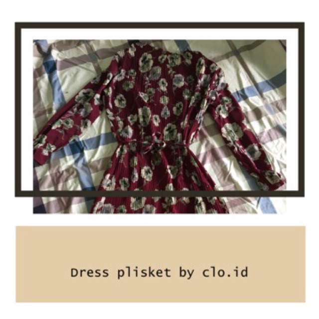 Preloved dress plisket by clo.id