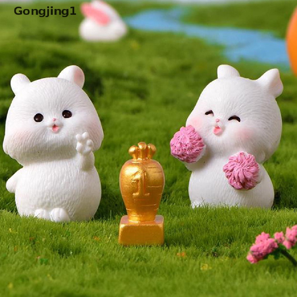 Gongjing1 Miniatur Trofi Kelinci Lucu Untuk Dekorasi Taman Minifairy Gardenrumah DIY