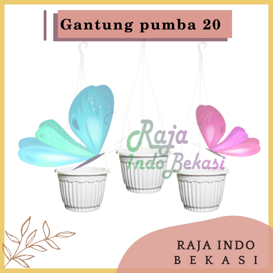 Pot Gantung Pumba Putih 20 - Pot Gantung Putih Bagus - Bukan Pot Gantung Mawar Putih Pot Dinding Putih