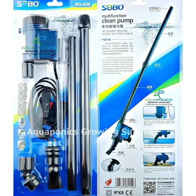 DISKON SOBO BO028 cleaner pump undergravel penyedot pembersih aquarium