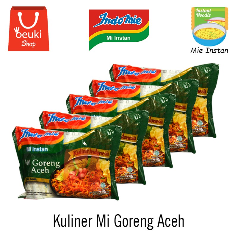 

PAKET ISI 5 Indomie Mie Instan Mi Goreng Aceh - 5pcs x 70gr