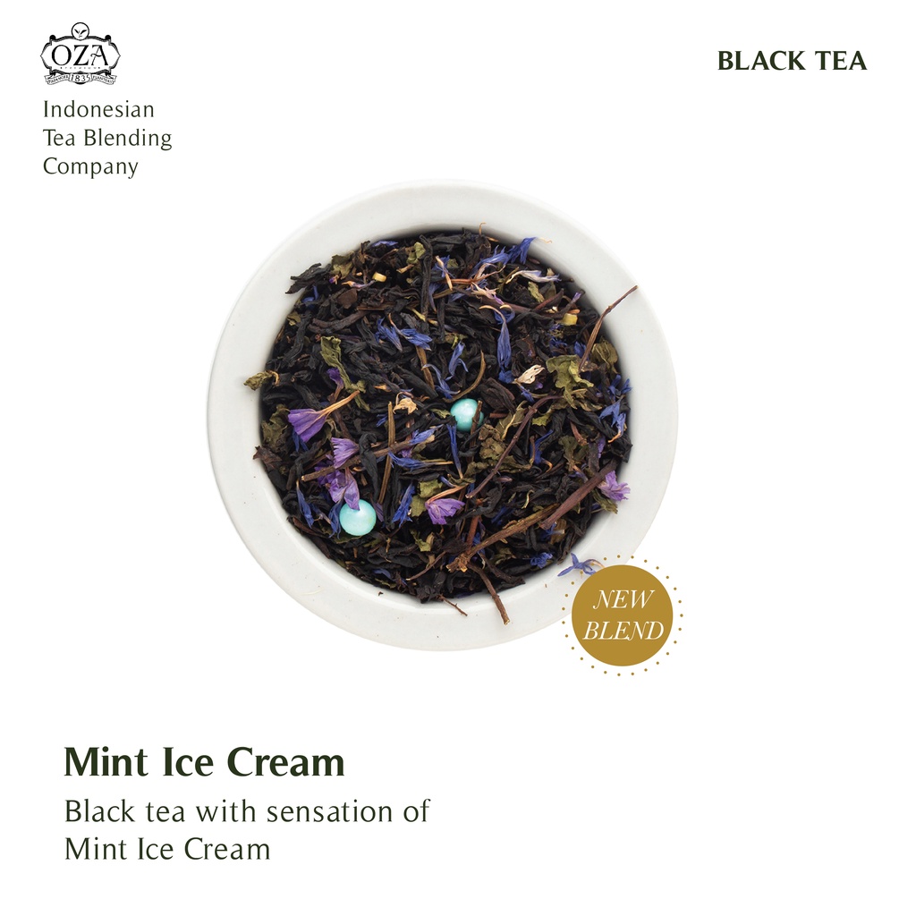 

OZA Tea - Mint Ice Cream Artisan Tea - Black Tea Specialty Grade Teh Premium 40 gram (20 cups)