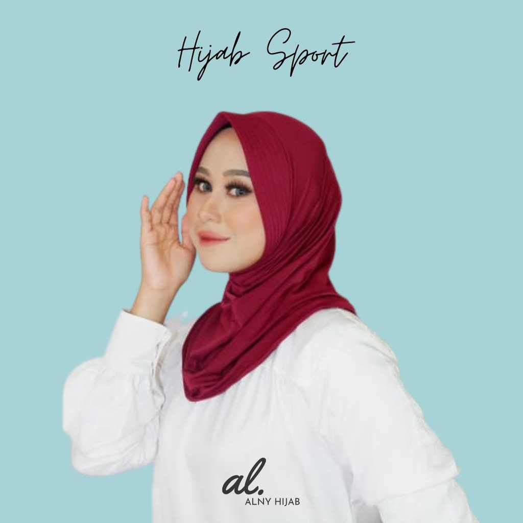 Alny Hijab - Jilbab Sport /Jilbab Lycra Instan Jokowi / Bergo Sport-8