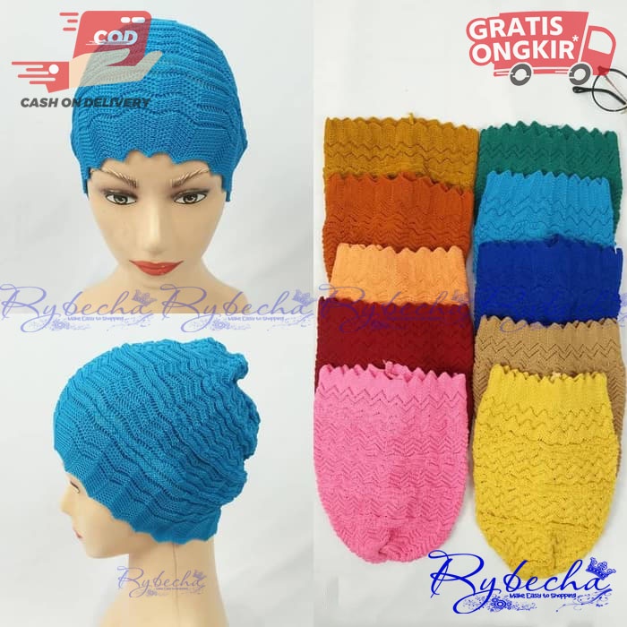 Ciput rajut zigzag nenek / Kupluk Nenek Zigzag Anti Pusing Nini