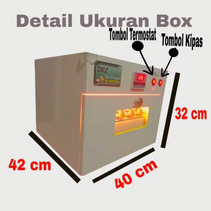 Penghangat Inkubator Anakan Cindil Burung + KipasMesin Tetas Telur Kapasitas 60 Inkubator Telur Ayam