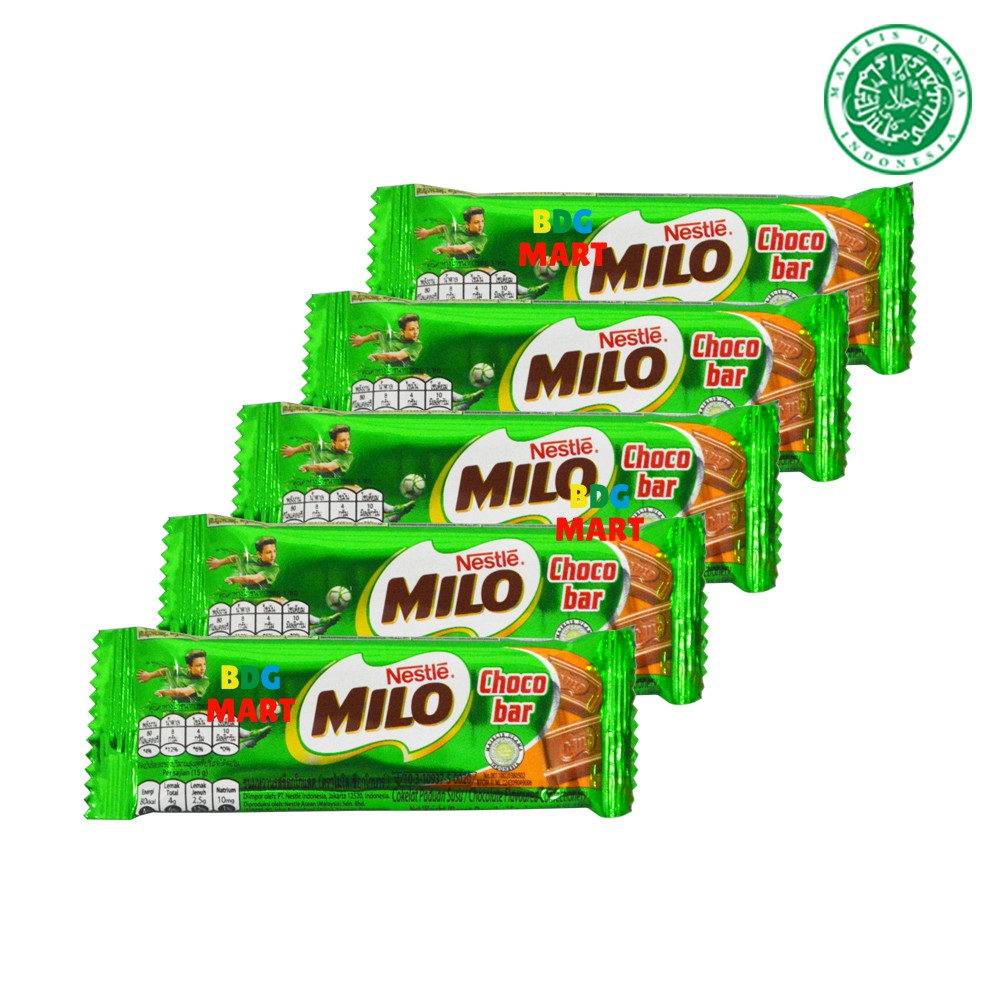 

5PCS Nestle Milo Choco Bar Coklat Bar Milo Halal MUI - 5pcs x 15gr