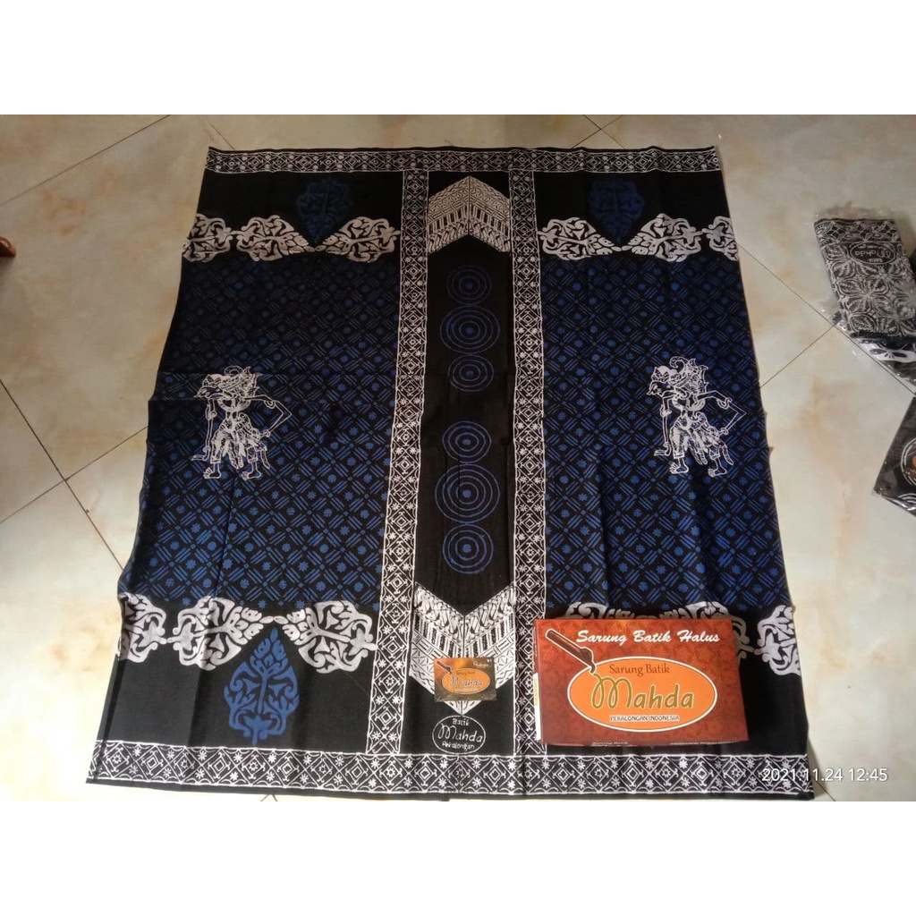Sarung dewasa / sarung cap batik mahda pekalongan gunungan wayang silang biru arjuna ramabadral06