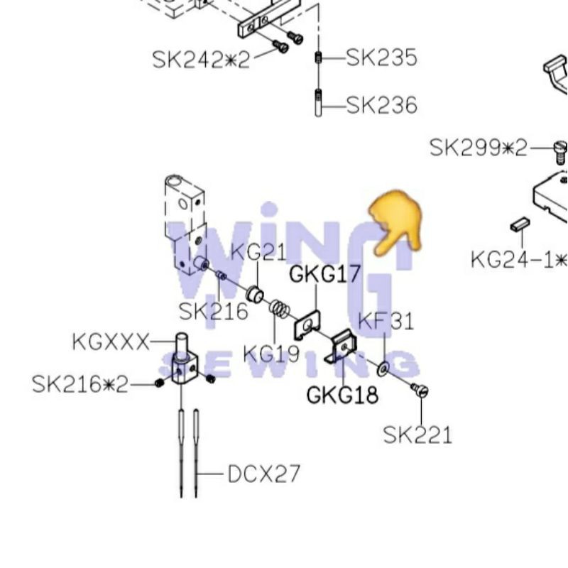 KG18 Jalur Benang Set Kepala Jarum Obras Siruba
