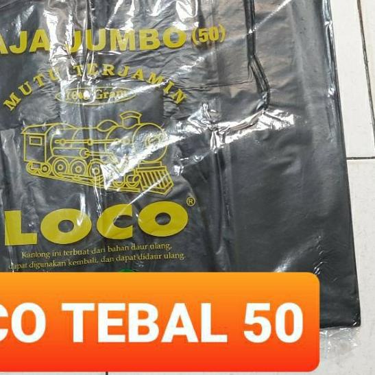 ➬ Plastik loco tebal 50 hd pe kantong plastik hitam loco 50 jumbo kantong kresek loco 50 jumbo ▼