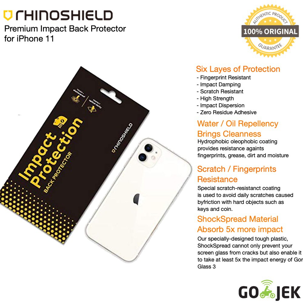 Original RhinoShield Impact Protector BACK Tempered Glass iPhone 11 Pro Max & 11 Pro & 11