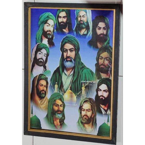 hiasan dinding poster sahabat nabi plus bingkai ukuran 53x35