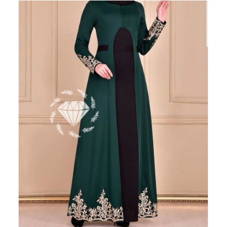 Gamis syari Bordir renda gamis butiq mewah pesta premium terbaru baju lebaran 2021 promo murah