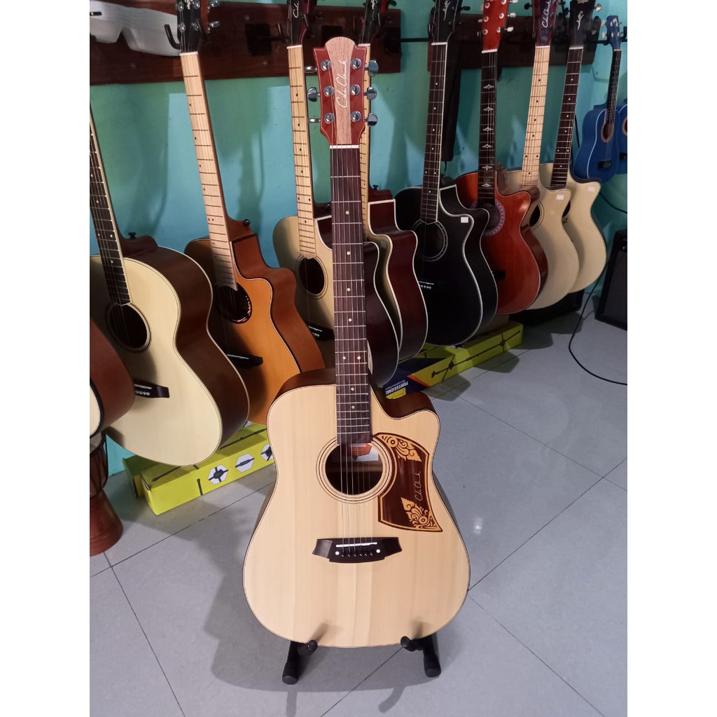 Gitar Akustik list hitam cole clark