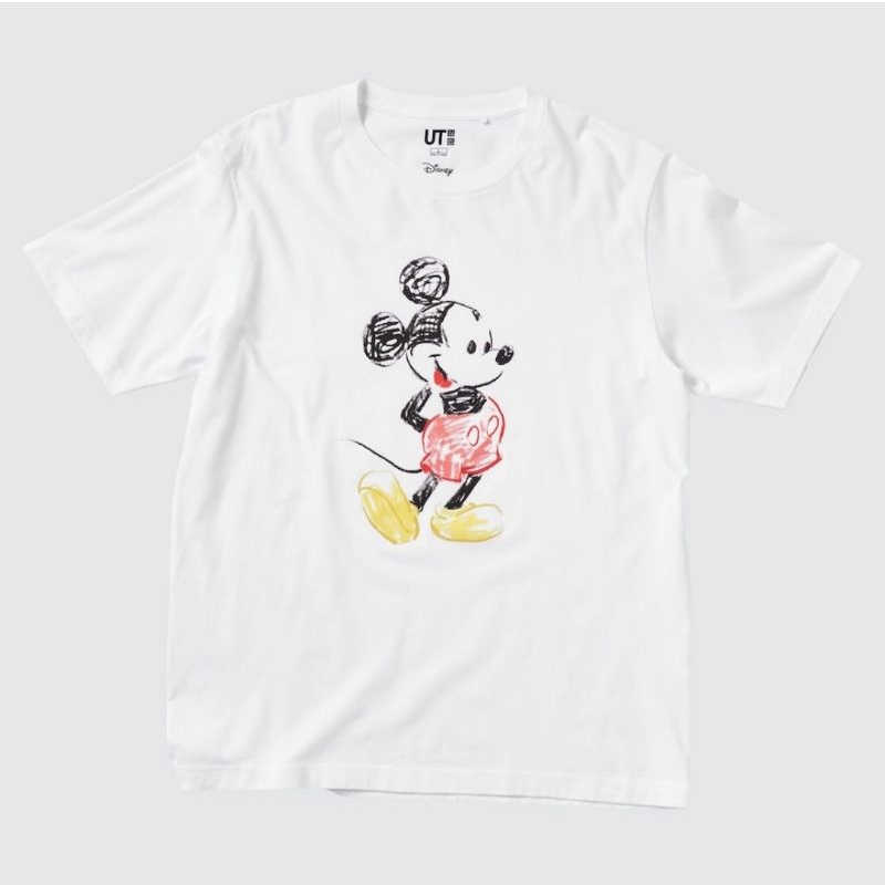 UNIQLO - UT Mickey Stands Lengan Pendek, White