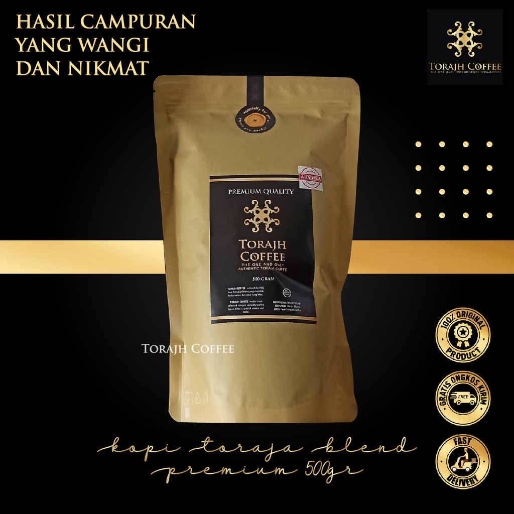 

Bubuk Biji Kopi Toraja Blend Arabica Dan Robusta 500gr Rempah Arab Kualitas Premium By Torajh Coffee