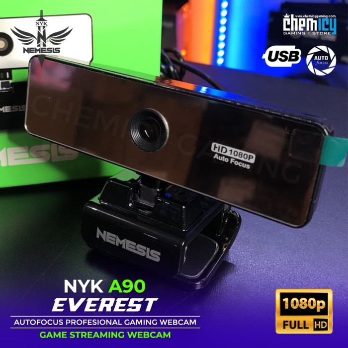 WebCam NYK Web Cam A90 1080p Streaming Zoom Auto Focus Everest Nemesis