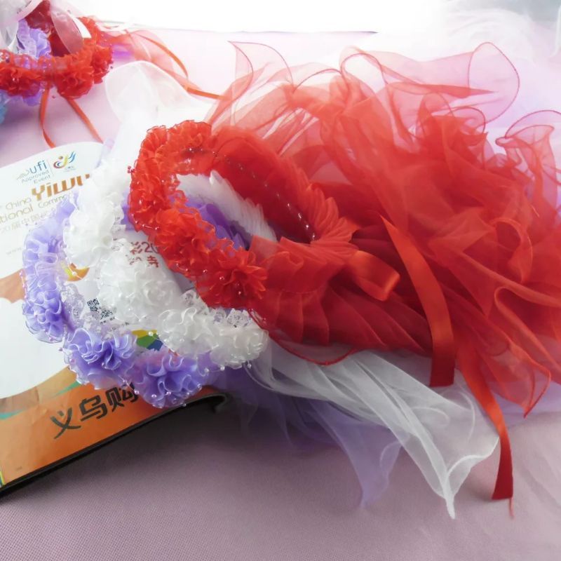 Bando veil pengapit mahkota bunga pengantin panjang garing anak import