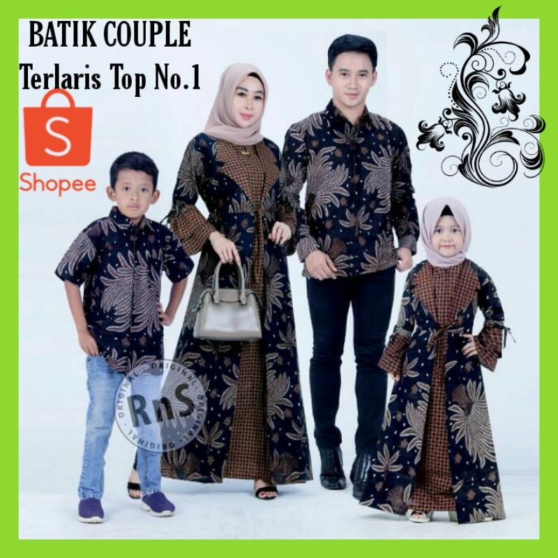 WOU BATIK COUPLE Busui Sibulan Family Model Gamis Adipati Keluarga Anak Cewek dan Cowok - KG053