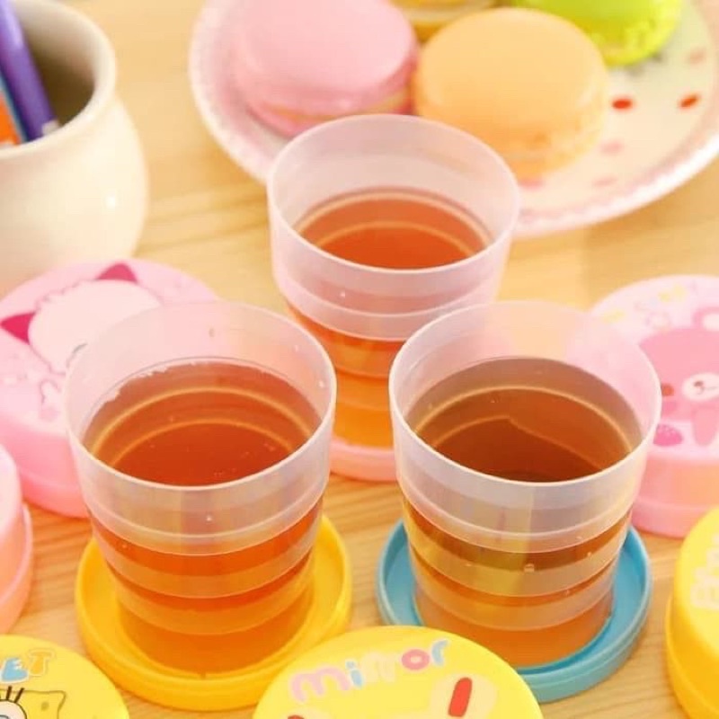 GELAS LIPAT PORTABLE / Gelas Kecil portable / Gelas Plastik kecil portable / Gelas lipat anak / Cangkir lipat anak / Cangkir lucu / gelas lucu