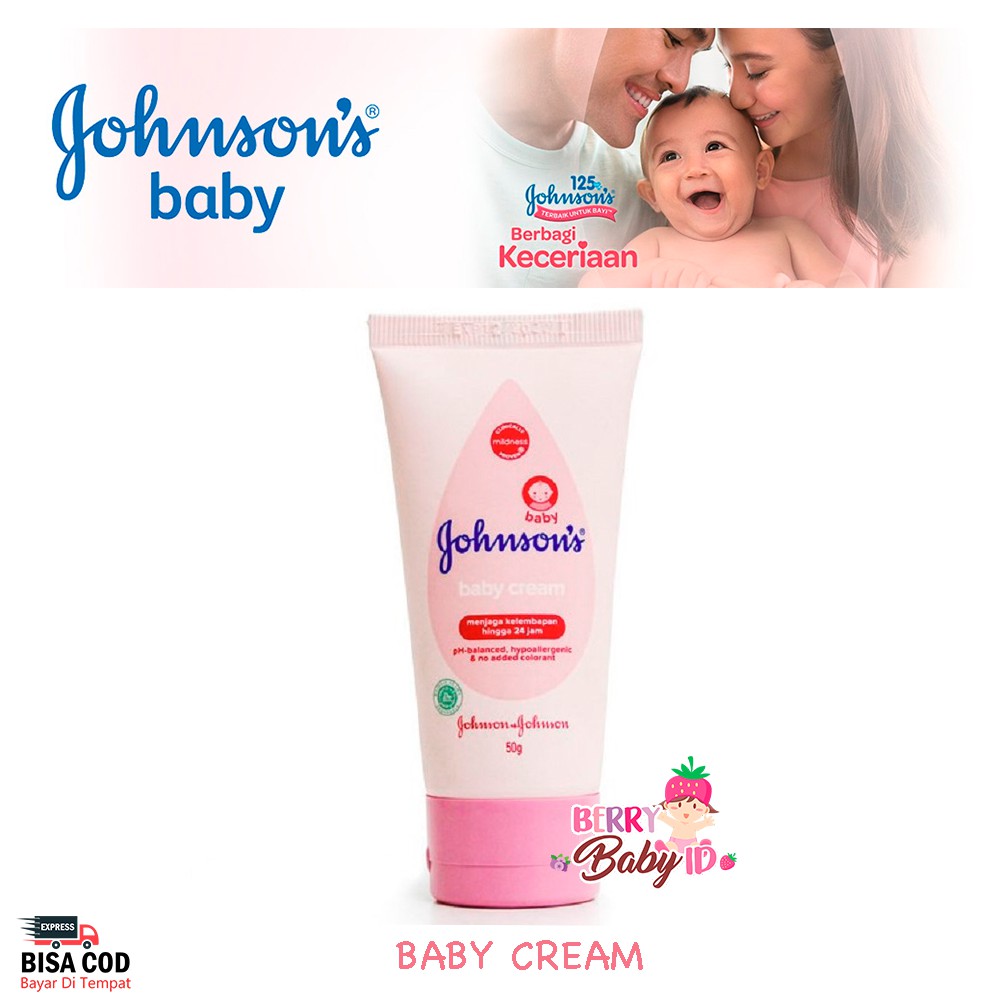 Johnson's Baby Cream Krim Lotion Losion Bayi Hypoallergenic Johnson's Berry Mart