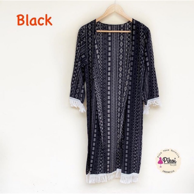 Cardigan panjang murah / cardigan katun / cardigan hijab murah / cardigan hitam / cardigan bohemian