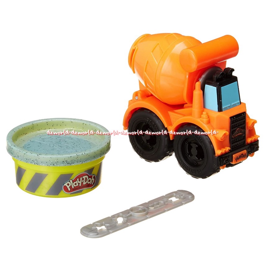 Play-Doh Wheels Cement Mixer Truck Mainan PlayDoh Mobil Truk Semen Mobil Molen Mobil Pengaduk Semen Orange Playdoh