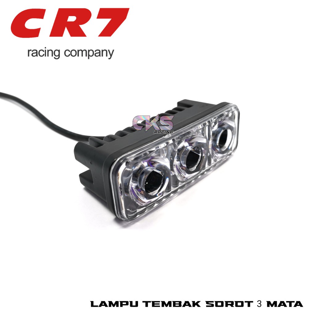 lampu tembak led E03 sorot creee 3 mata 9 watt kabut motor mobil E03R worklight flash putih