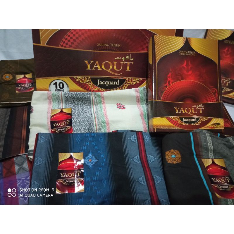 Grosir sarung tenun Atlas Jaquard kualitas ketiga merk yaqut dan nafiri jaquard