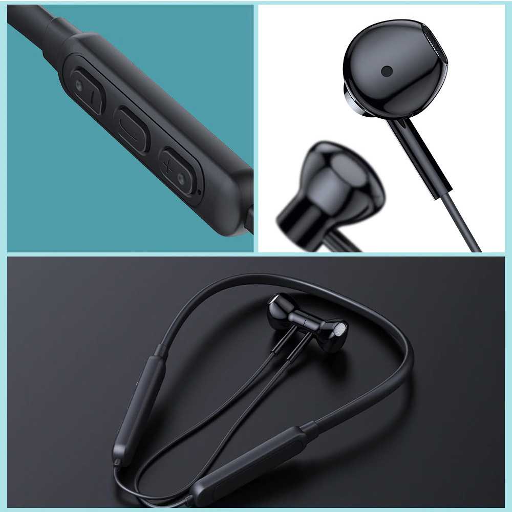 Headset Bluetooth 5.1 Super Bass Earphone Sport Headset Olahraga Dengan Mikrofon Headset Leher Sport Tws Earphone