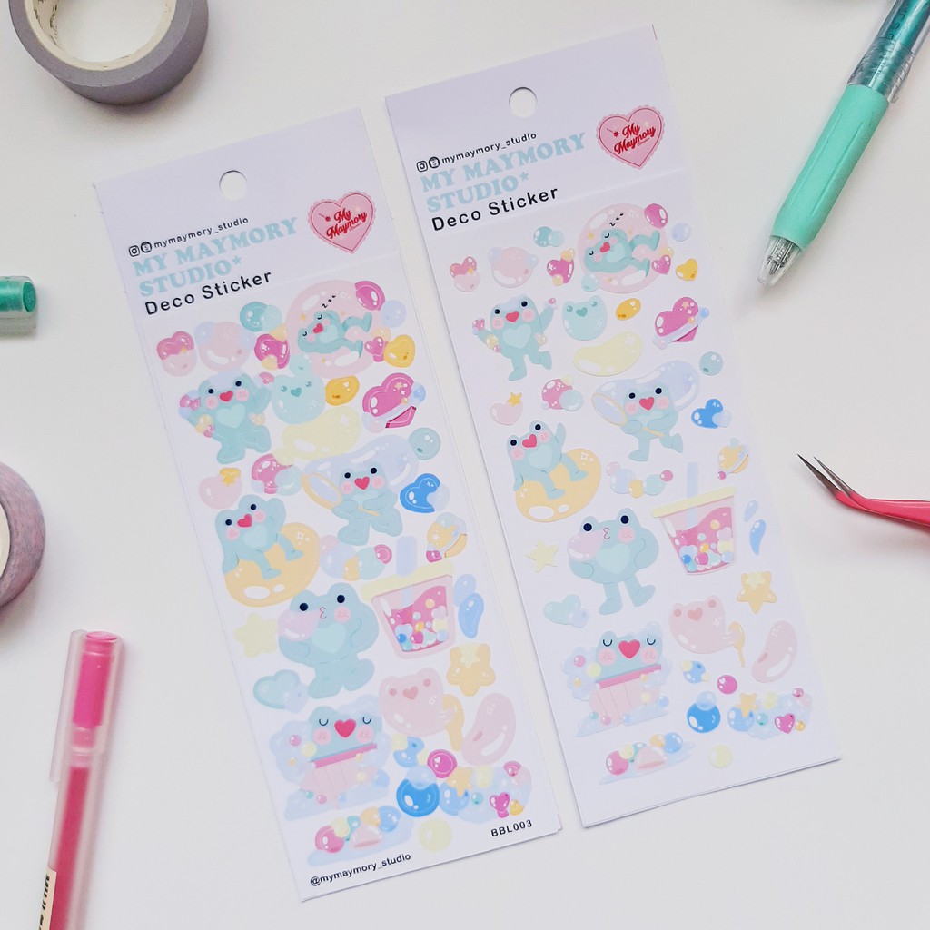 

[mymaymory_studio]"Froggy & The Bubble" Stickers for Polco/Journal/Planner/Decoration