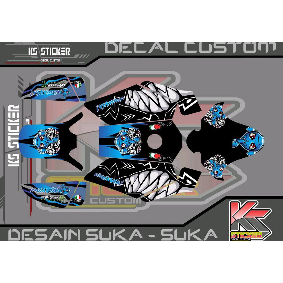 Cutting Stiker Decal Rx King Shark Biru