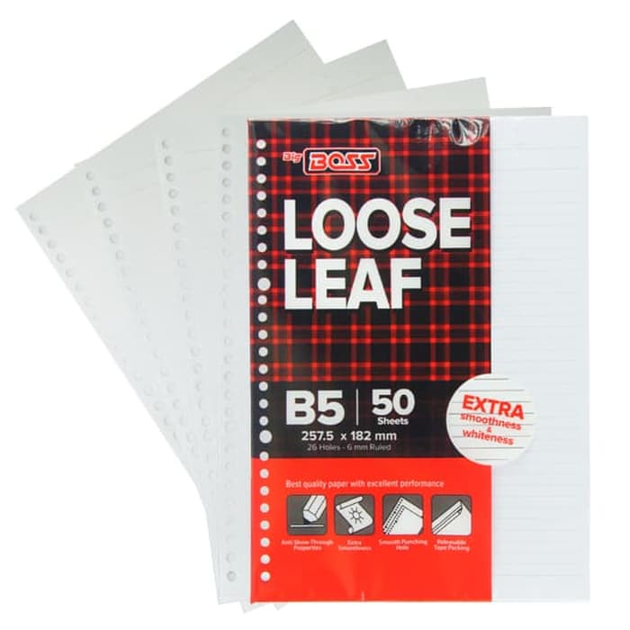 

Big Boss Loose Leaf GARIS B5 50 Lembar Kertas Binder Refil Binder A5 - SATUAN