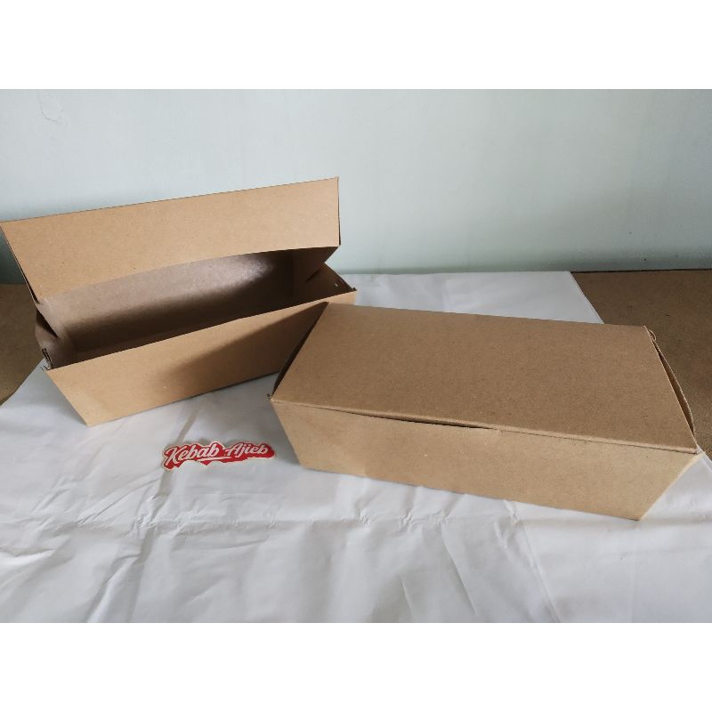 

Paper Lunch Box (50pcs), Bahan Kraft Laminasi