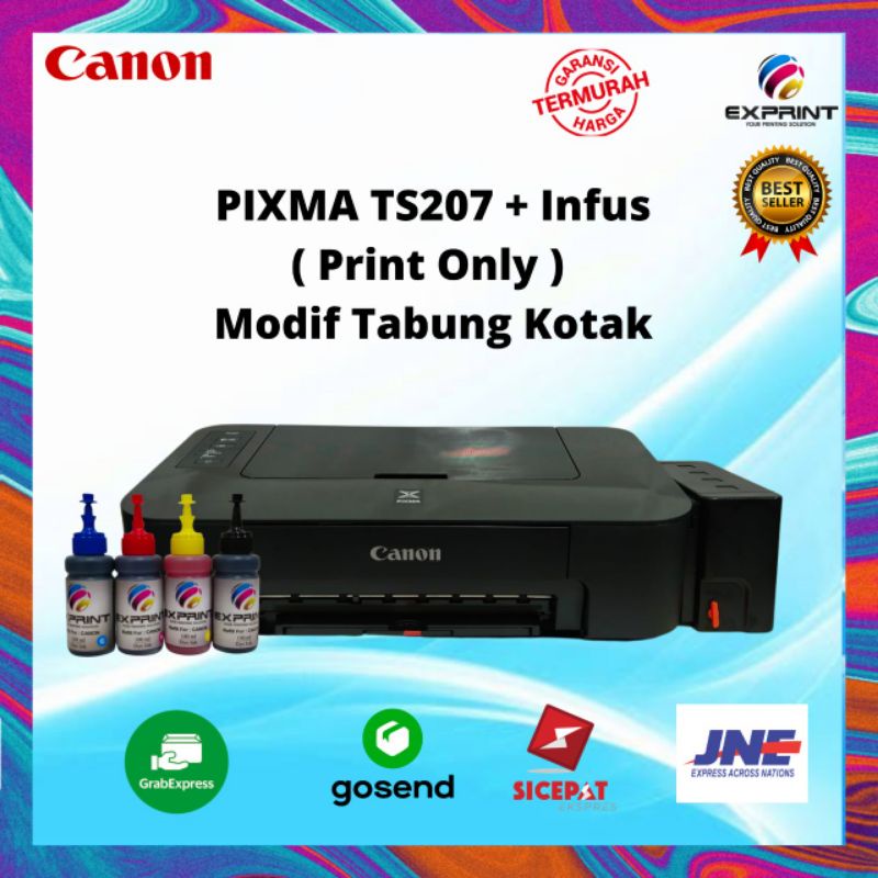 Printer Canon Pixma TS207 (print only) +Infus Tabung Box