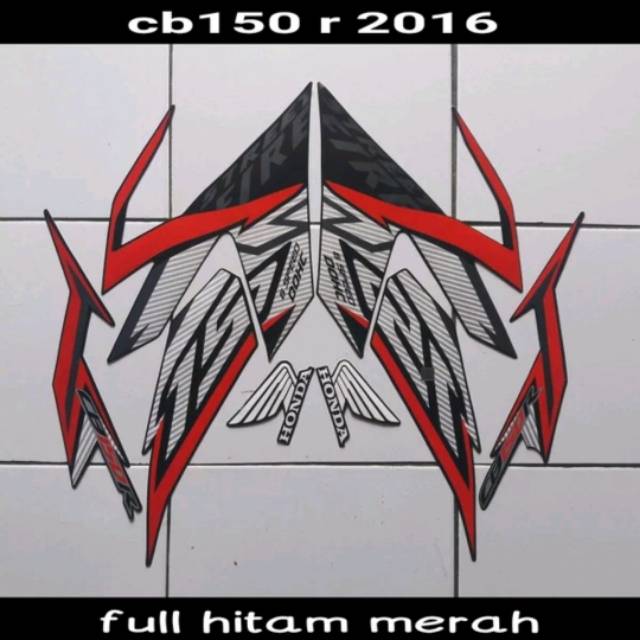 Striping sticker lis body honda cb 150r cb150r cb150 r 2016 2017 streetfire hitam merah
