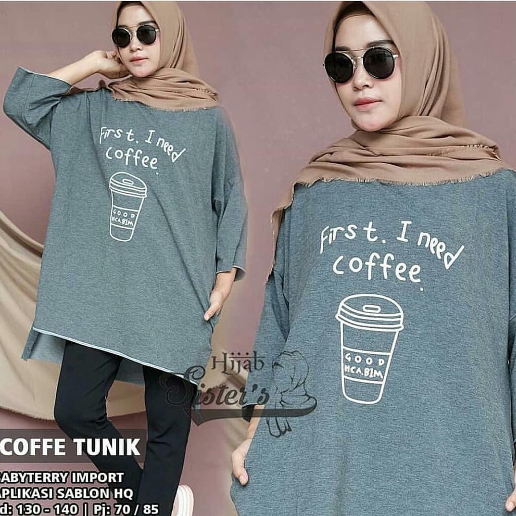 CUCI GUDANG I NEED COFFE TUNIK Babytary Baju Tunik Panjang Baju Atasan Wanita Busui Modern Terbaru  TUNIK 2022