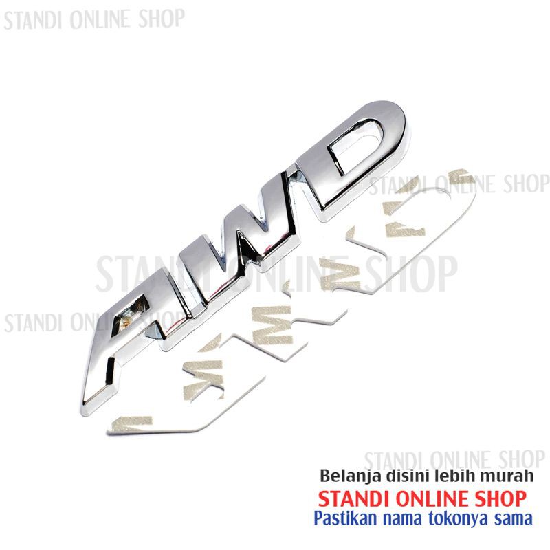 Emblem Belakang Mobil AWD Honda HRV HR-V CRV Aluminium Chrome Logo 3D