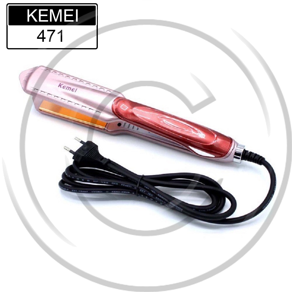 KEMEI / KM-471 / Catokan Pelurus / Hair Straightener Temperatur Adjustable Bahan Keramik - CO ORIGINAL TERMURAH
