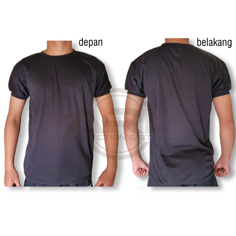 kaos pendek polos hitam - kaos daleman polri - tni - scurity - kaos t-shirt kerah pendek polos