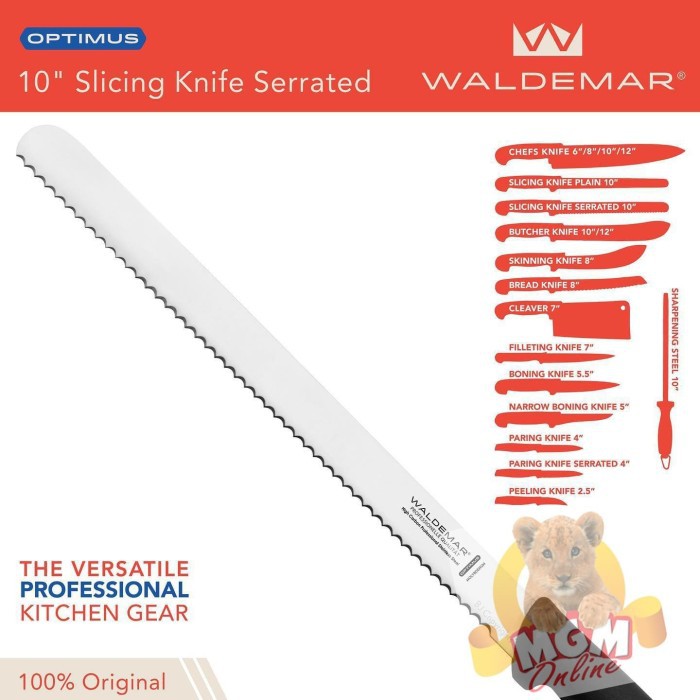 Waldemar slicing knife serrated 10inch- Pisau kebab 25cm Optimus ORIGINAL