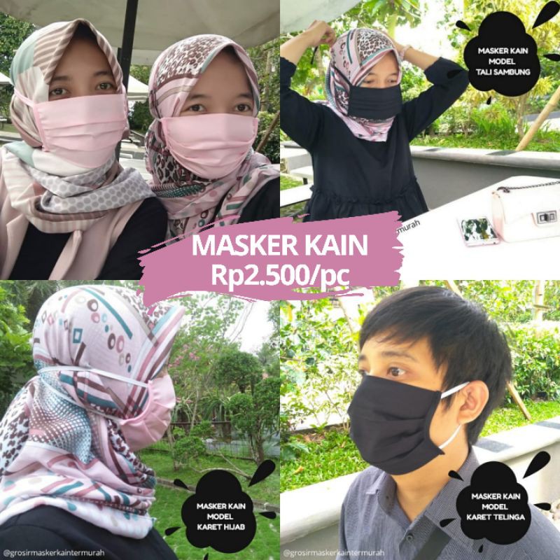 Masker Kain Oxford 1 Lusin 12 Pcs Free Kemasan Plastik Siap Jual Shopee Indonesia