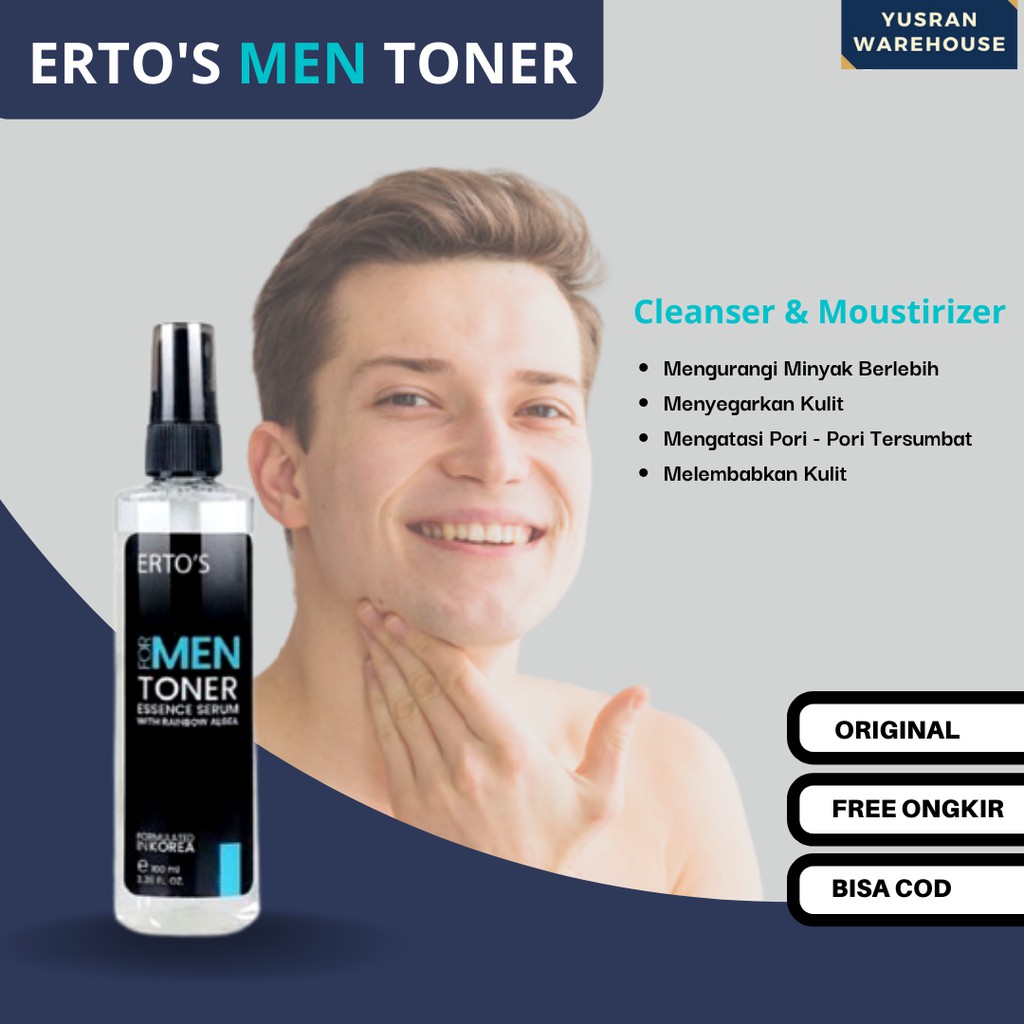 Toner Wajah Pria ERTOS ORIGINAL Toner Jerawat Toner Spray Toner Muka Toner Pria Perawatan Wajah Pria
