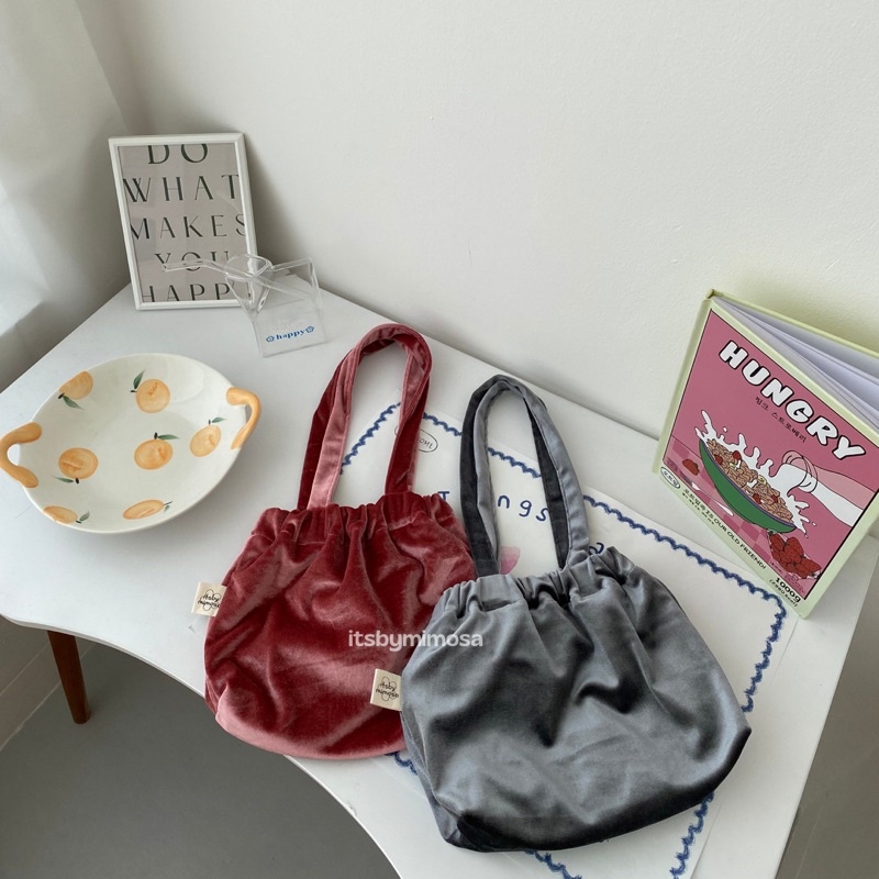 MIMOSA - Keiku Velvet Shoulder Bag (Tas Wanita)