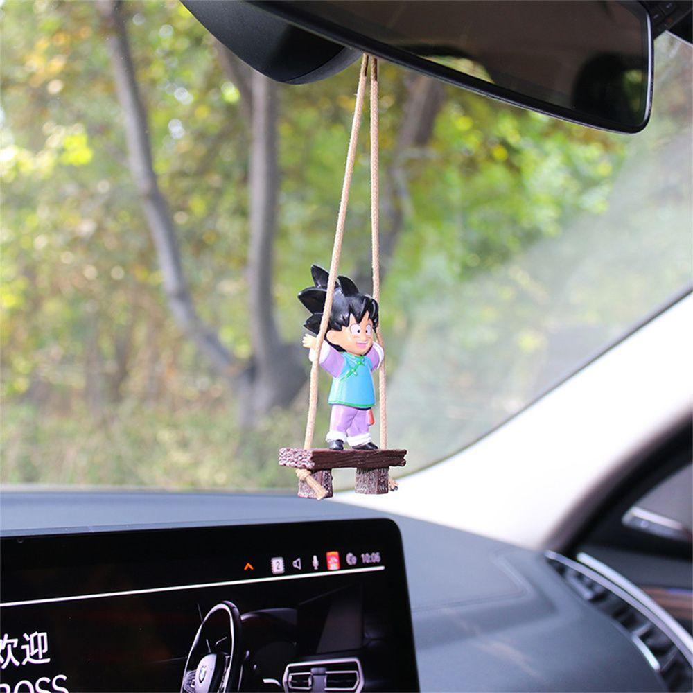Lanfy Karakter Model Mainan Anak Aksesoris Interior Mobil Cermin Liontin Kartun Hewan Ayunan Gantung Son Goku Swing Ornaments